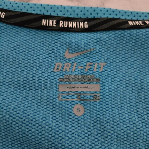 Nike Running Short Sleeve Dri-Fit Turquoise Top Size Small - Picture 5 of 8